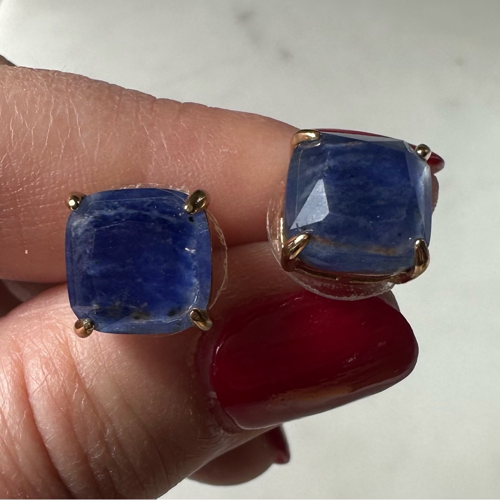Elegant Blue Stone Stud Earrings